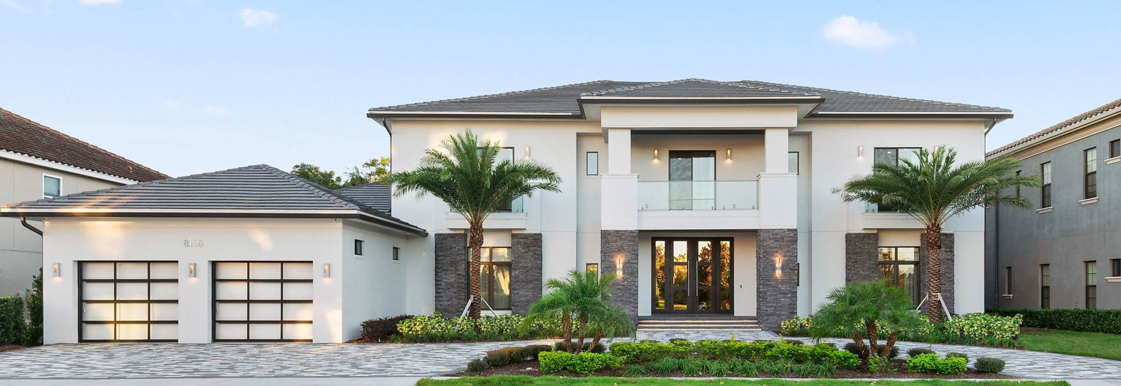 McNally Luxury Home With Stone Front View